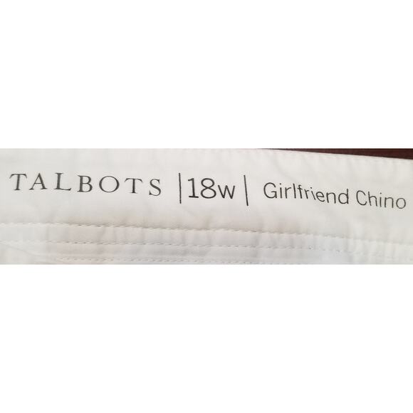 NWT's-Talbots Girlfriend Chino Pants Cream Color Relaxed Leg Ankle Length Sz 18W - Picture 8 of 11